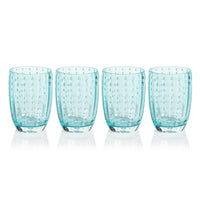 Preston Aqua Glass Tumbler Glasses, Set of 4