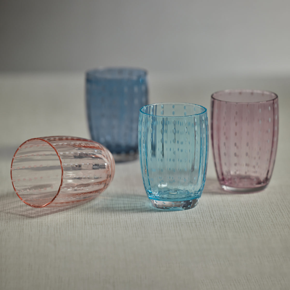 Preston Navy Blue Tumbler Glasses, Set of 4