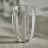 Pesaro White Stipe Stemless Glasses, Set of 4