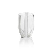 Pesaro White Stipe Stemless Glasses, Set of 4