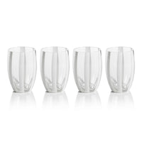Pesaro White Stipe Stemless Glasses, Set of 4