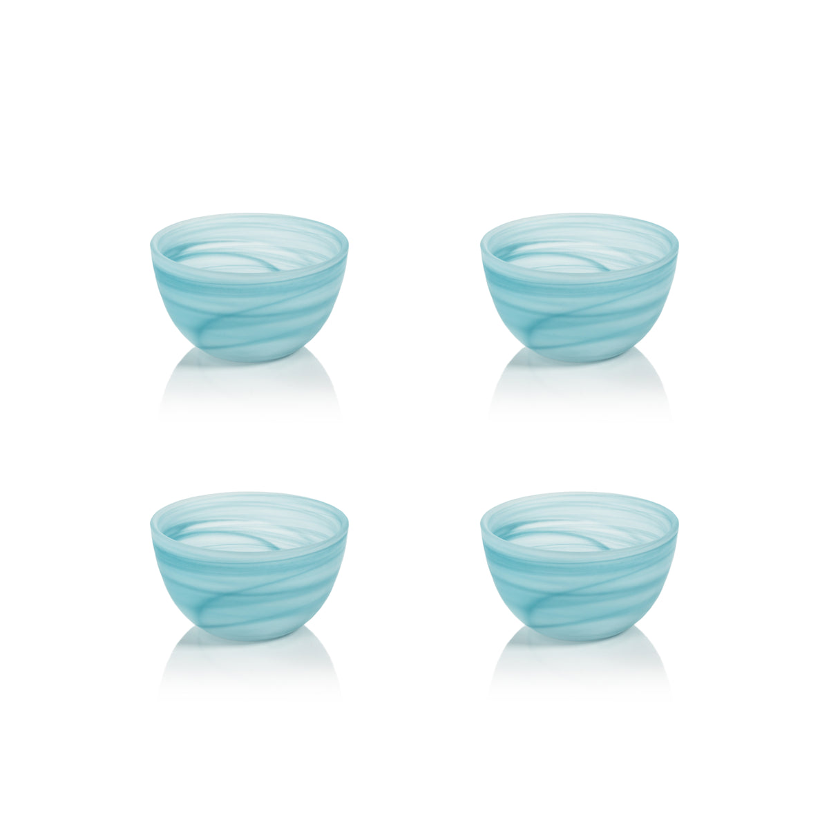 Azur Alabaster Small Glass Bowls, Set of 4