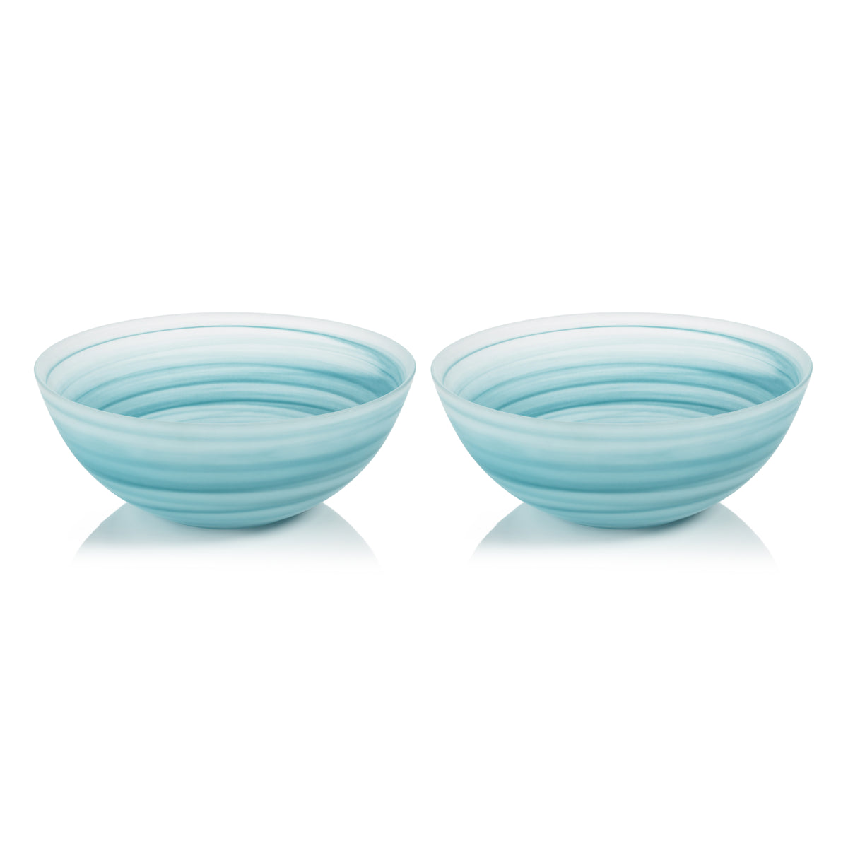 Azur Alabaster Large Glass Bowls, Set of 2