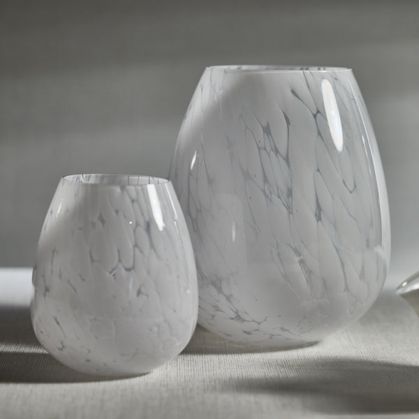 Laval White Confetti Glass Vase, Small