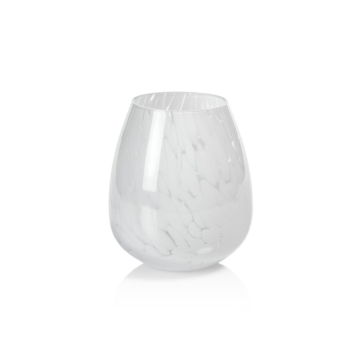 Laval White Confetti Glass Vase, Small