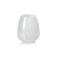 Laval White Confetti Glass Vase, Small