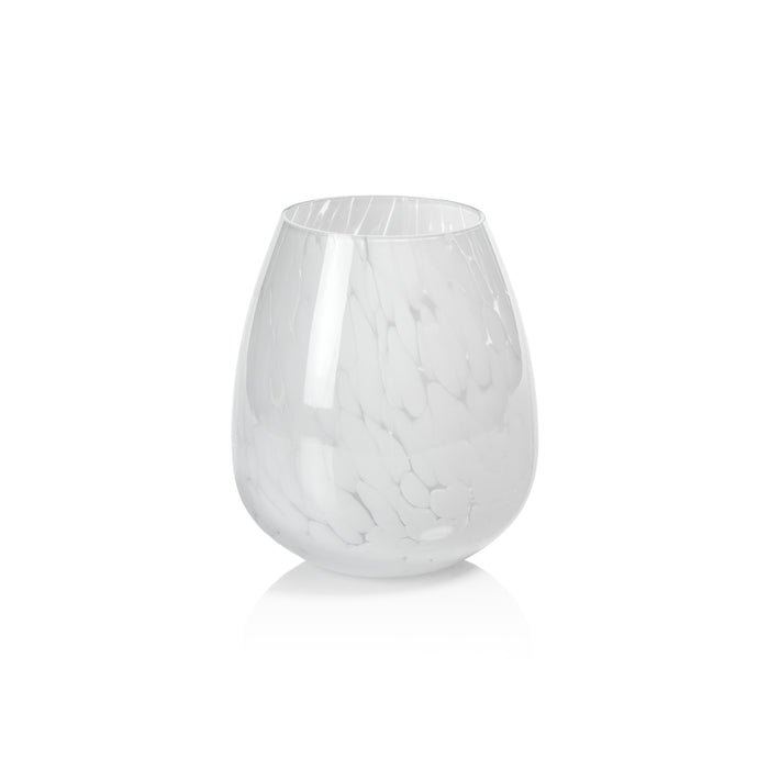 Laval White Confetti Glass Vase, Small
