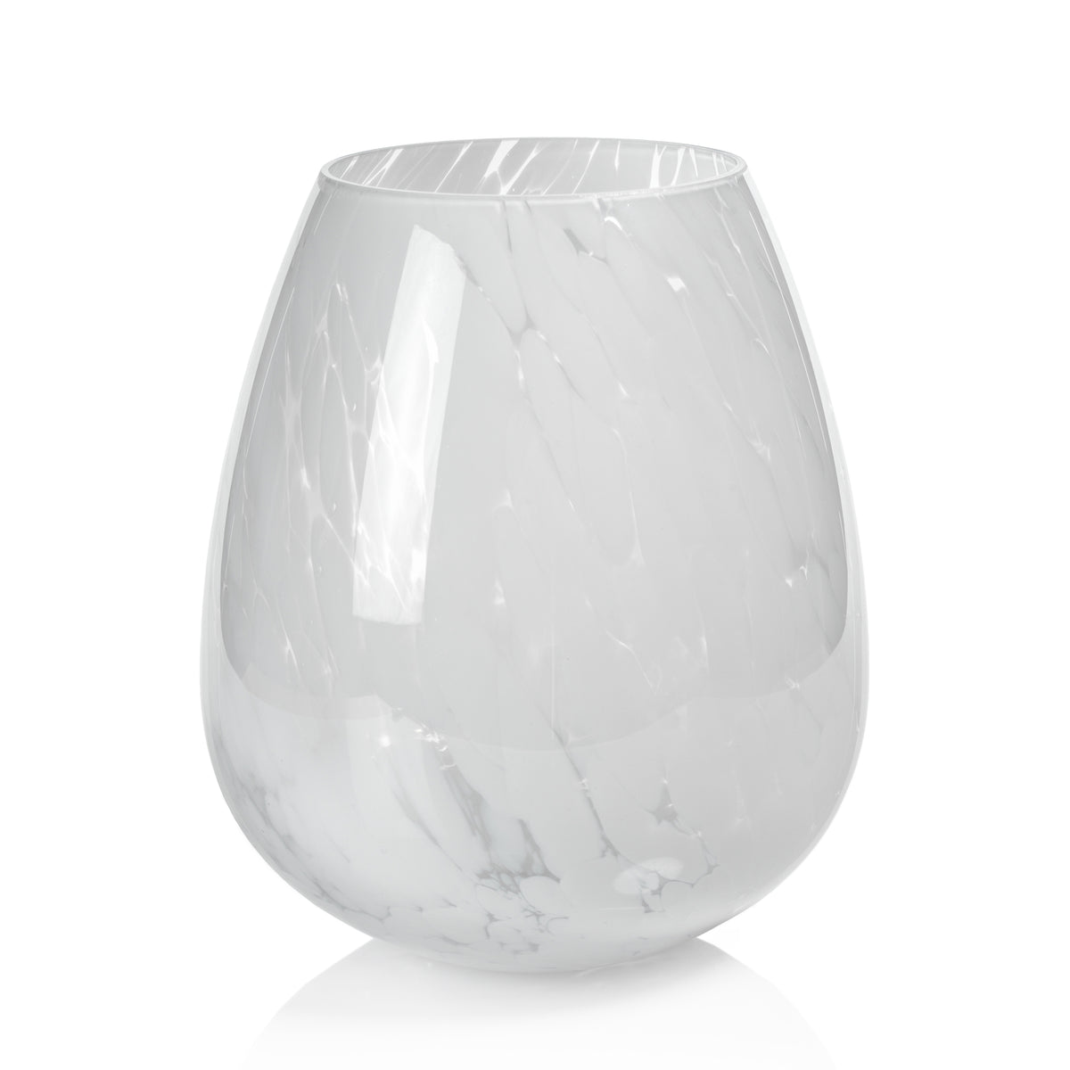 Laval White Confetti Glass Vase, Large