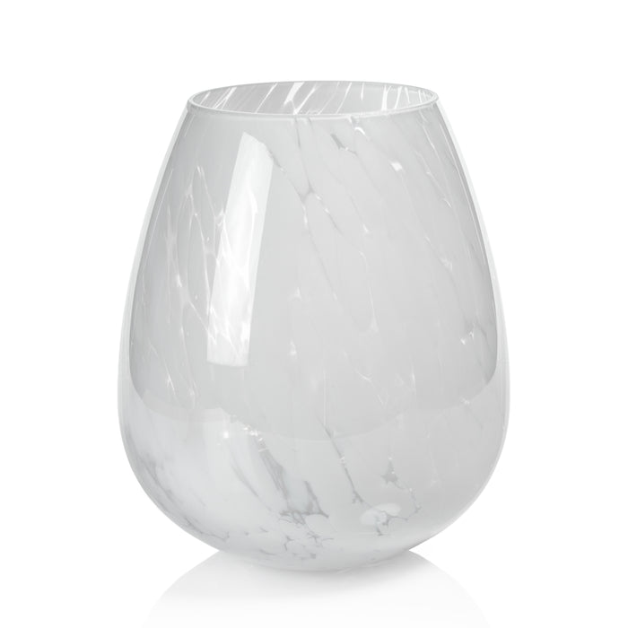 Laval White Confetti Glass Vase, Large