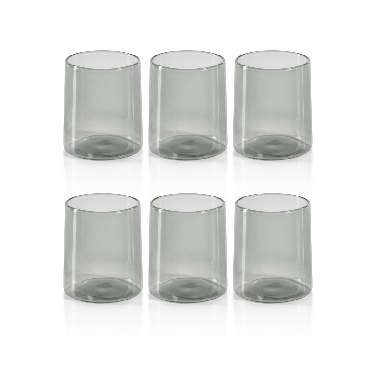 Lanvin Smoke Grey Tumbler Glasses,  Set of 6