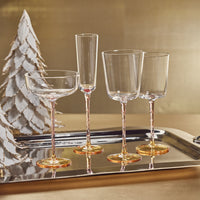 Sachi Amber & Pink Wine Glasses, Set of 4