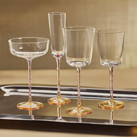 Sachi Amber & Pink White Wine Glasses, Set of 6