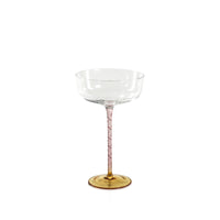 Sachi Amber & Pink Cocktail / Martini Glasses, Set of 4