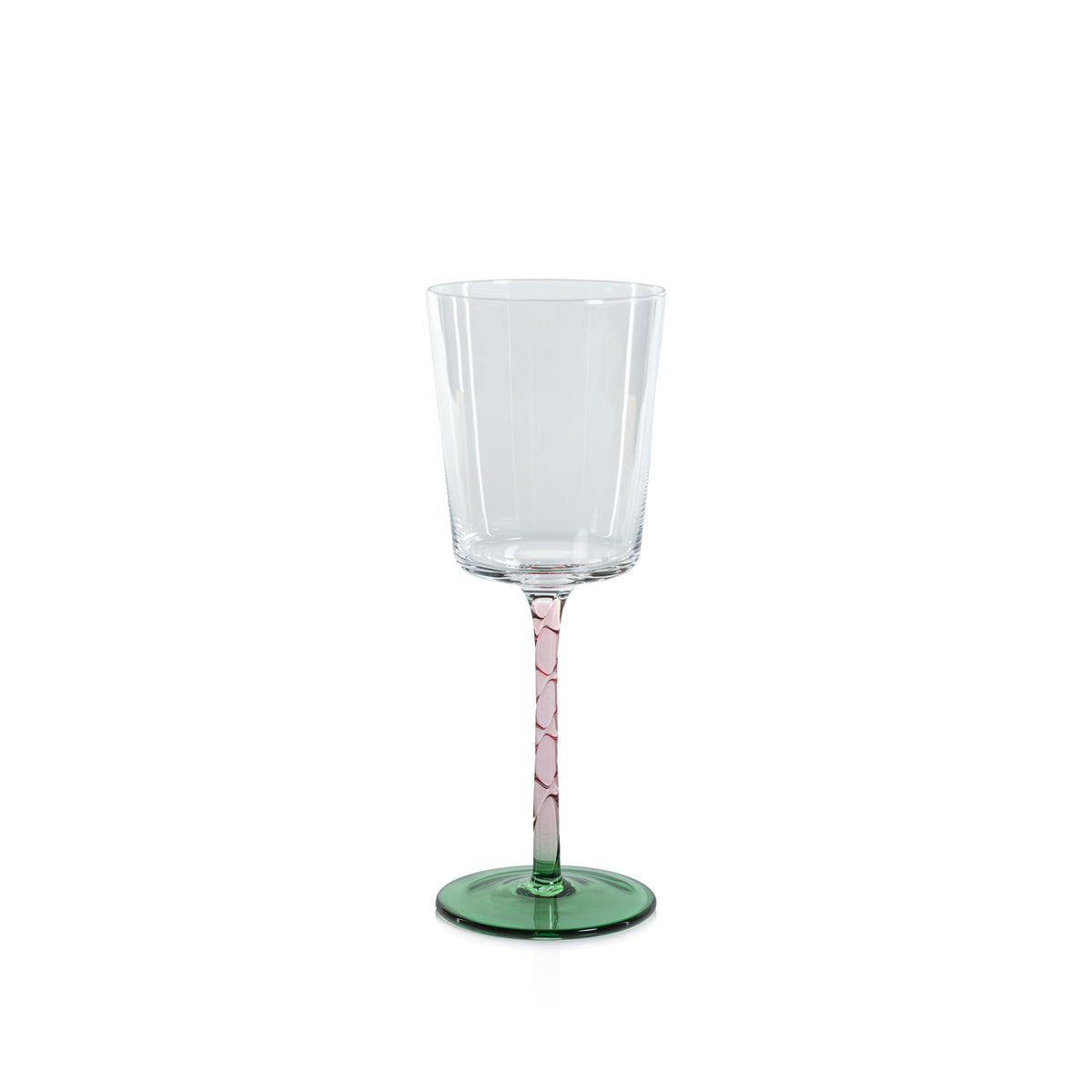 Sachi Green & Pink White Wine Glasses, Set of 6