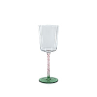 Sachi Green & Pink White Wine Glasses, Set of 6