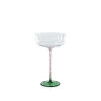 Sachi Green & Pink Cocktail / Martini Glasses, Set of 4