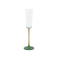 Sachi Amber & Green Champagne Flutes, Set of 6