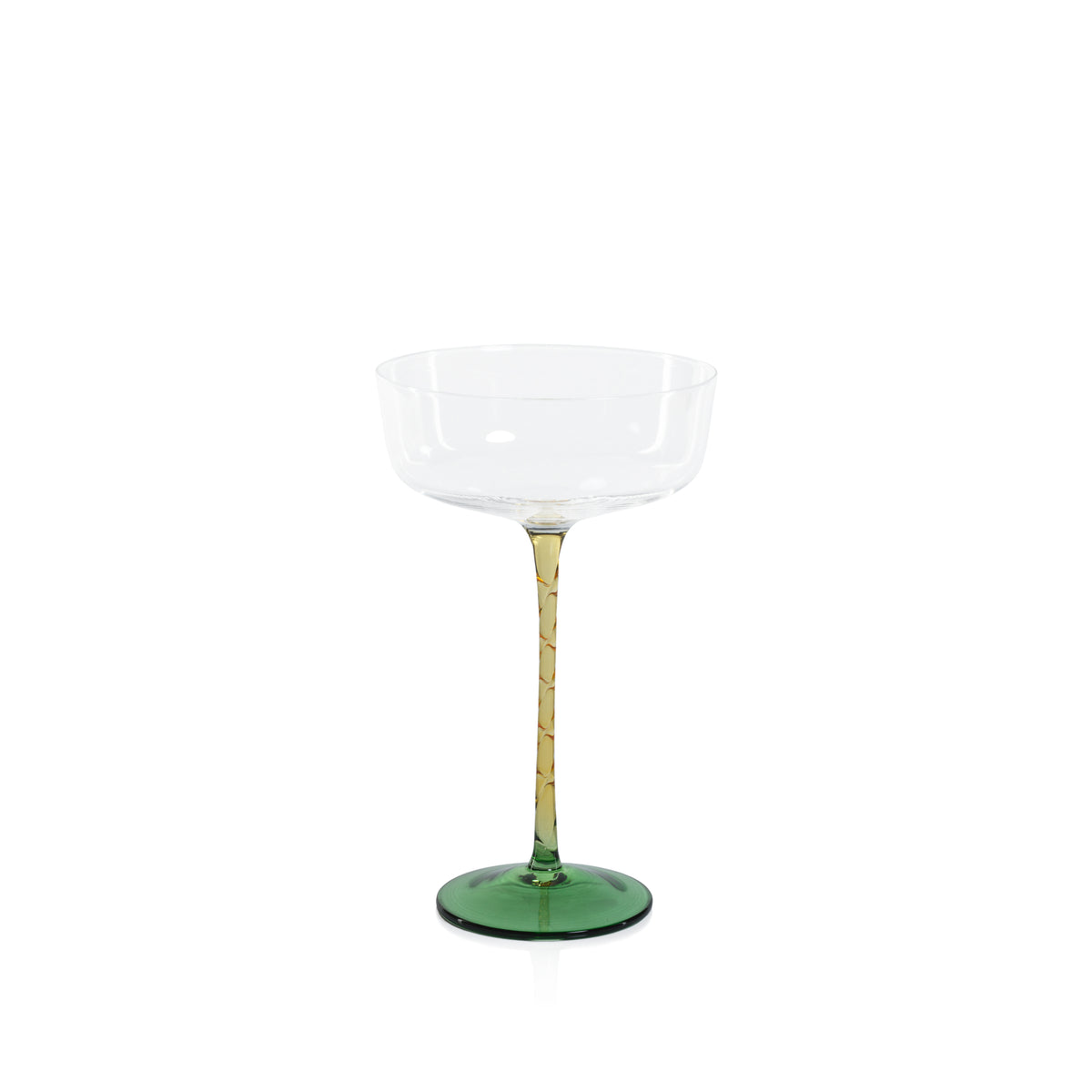 Sachi Amber & Green Cocktail / Martini Glasses, Set of 4