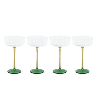 Sachi Amber & Green Cocktail / Martini Glasses, Set of 4