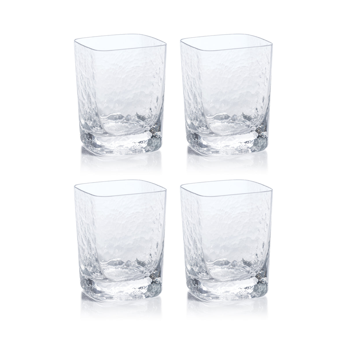 Punta Mita Hammered Rock Glasses, Set of 4