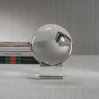 Serenity Decorative Crystal Glass Orb on Base, Small