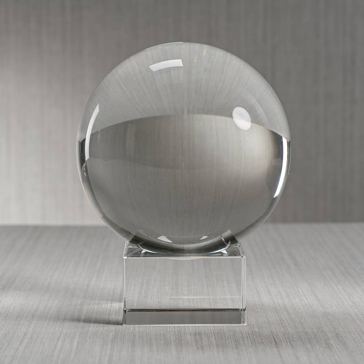Serenity Decorative Crystal Glass Orb on Base, Small