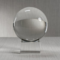 Serenity Decorative Crystal Glass Orb on Base, Small
