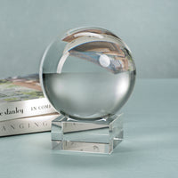 Serenity Decorative Crystal Glass Orb on Base, Small