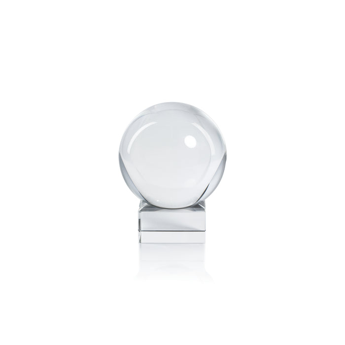 Serenity Decorative Crystal Glass Orb on Base, Small