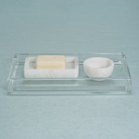 Claire Medium Crystal Glass Vanity Tray