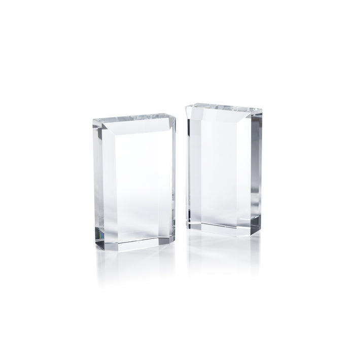 Claire Crystal Glass Bookends, Set of 2