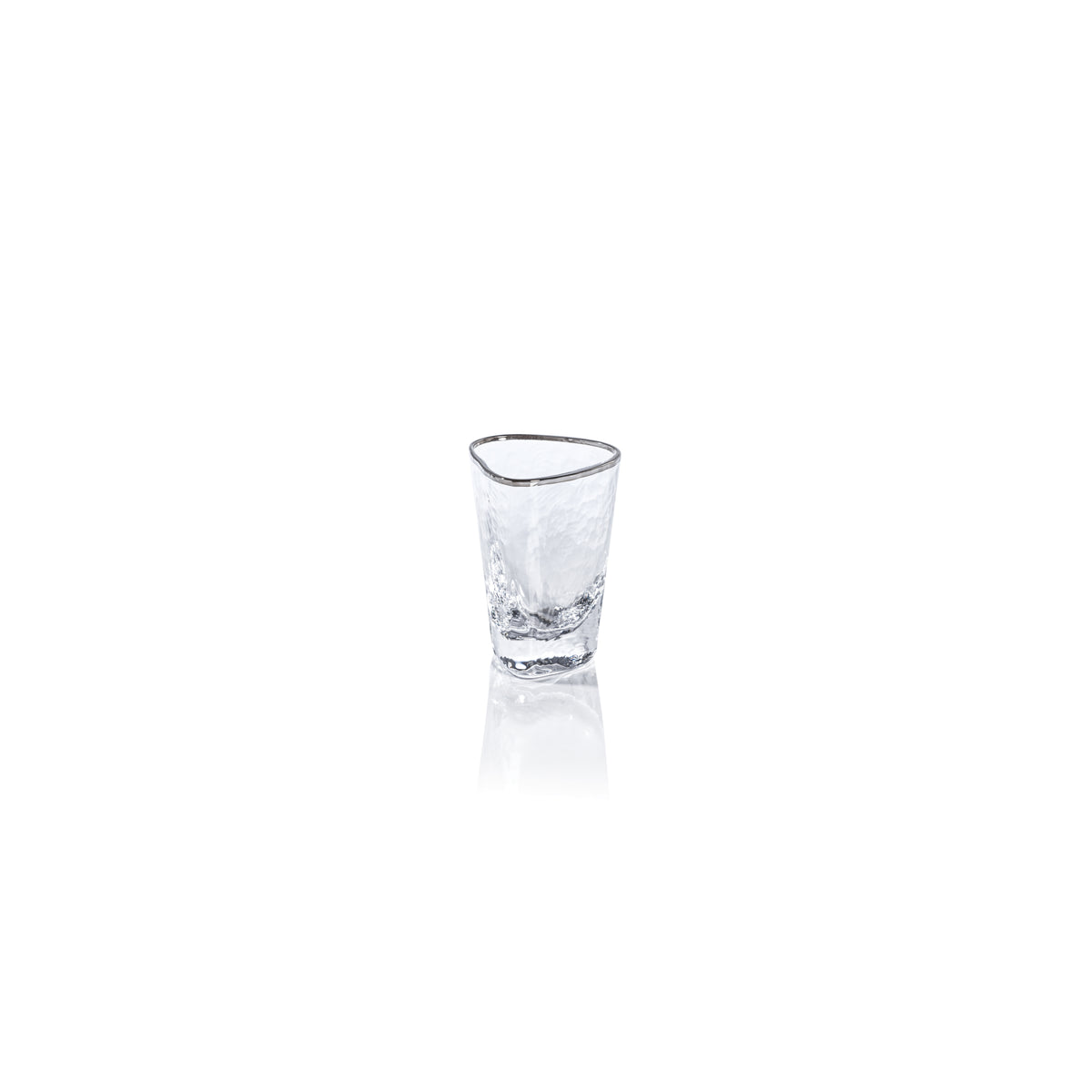 Apertivo Triangular Shot Glasses with Platinum Rim, Set of 6