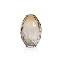 Nixon Taupe Hand Cut Glass Vase, Large