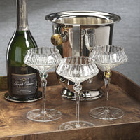 Odum Light Pink Fluted Coupe Glasses, Set of 4