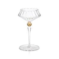 Odum Light Amber Fluted Coupe Glasses, Set of 4