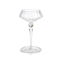 Odum Sea Green Fluted Coupe Glasses, Set of 4
