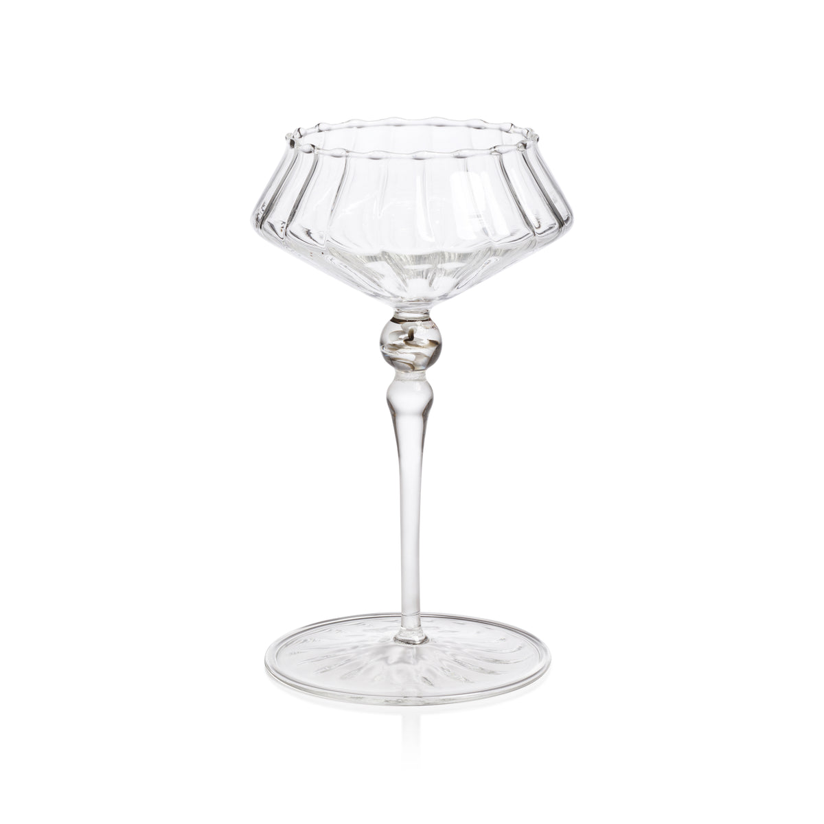 Odum Shadow Gray Coupe Glasses, Set of 4