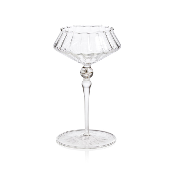 Odum Shadow Gray Coupe Glasses, Set of 4