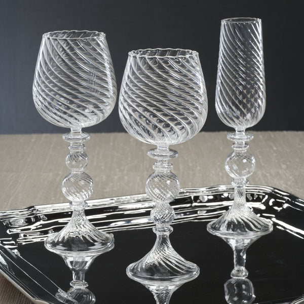 Rialto Twisted Optic Champagne Glasses, Set of 4