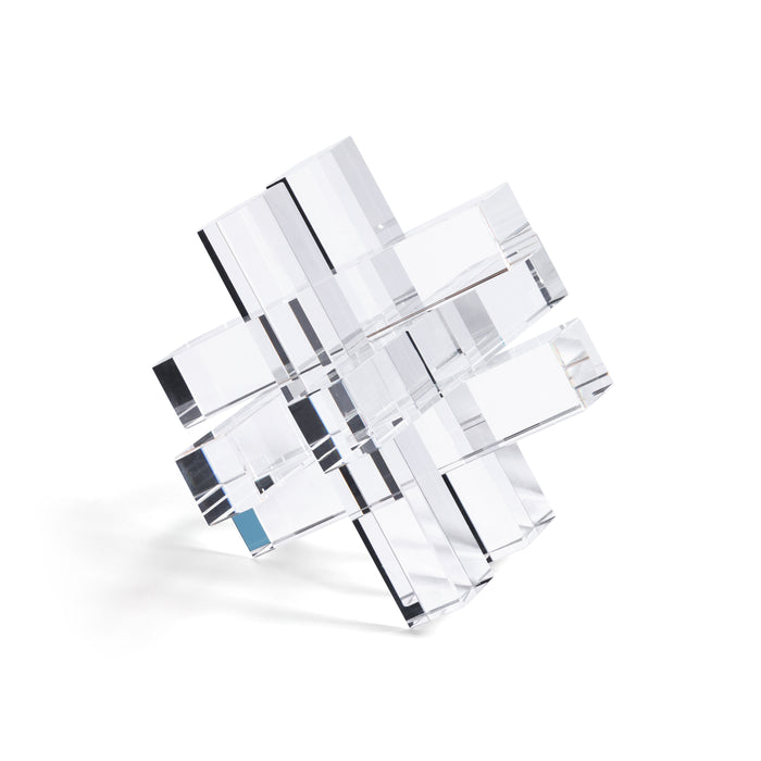 Clear Crystal Glass Interlocking Decorative Accessory
