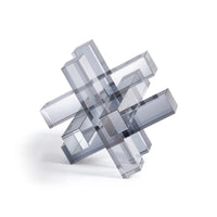 Smoke Grey Crystal Glass Interlocking Decorative Accessory