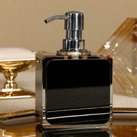 Crystal Tonal Black & Amber Glass Soap Dispenser