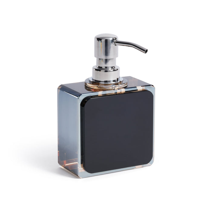 Crystal Tonal Black & Amber Glass Soap Dispenser