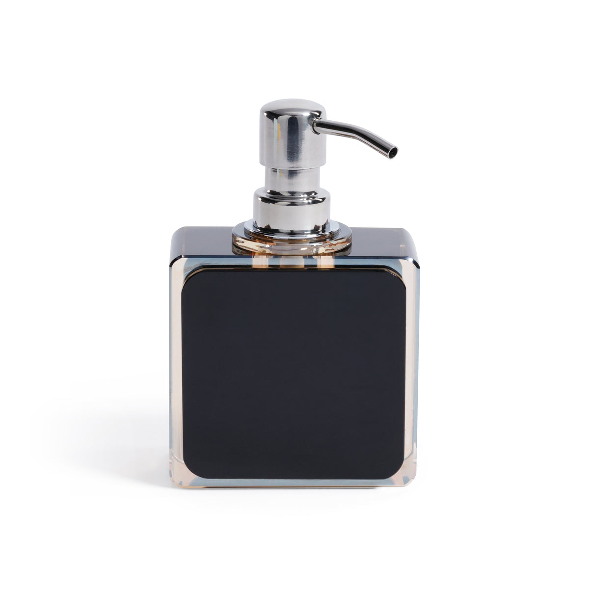 Crystal Tonal Black & Amber Glass Soap Dispenser
