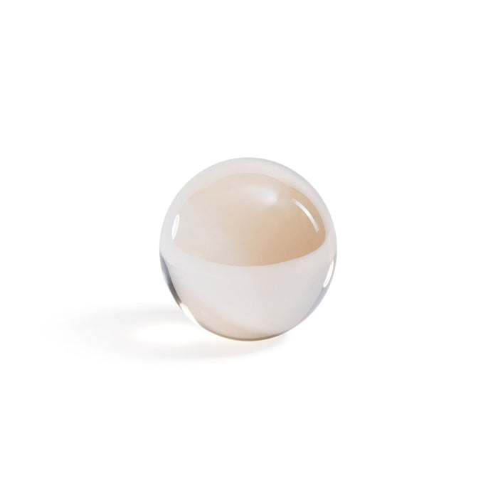 Amber Small Decorative Crystal Glass Balls, Set of 2