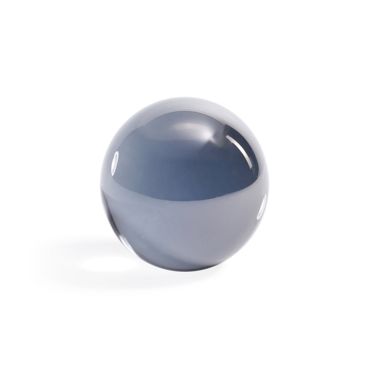 Smoke Grey Medium Decorative Crystal Glass Balls, Set of 2