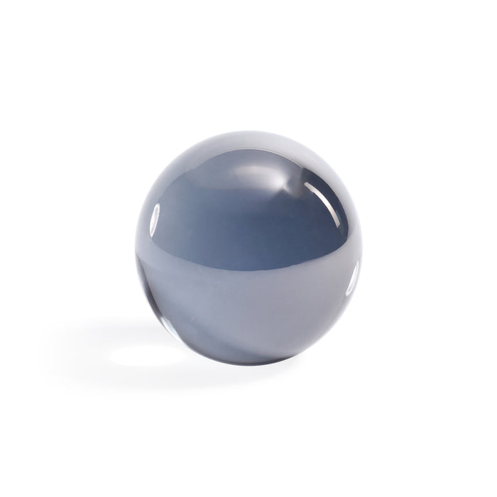 Smoke Grey Medium Decorative Crystal Glass Balls, Set of 2