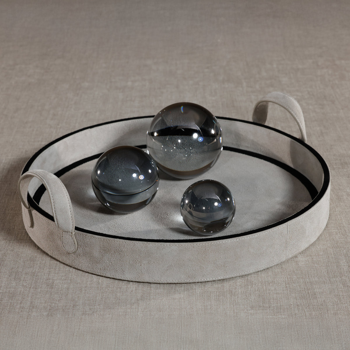 Smoke Grey Large Decorative Crystal Glass Ball