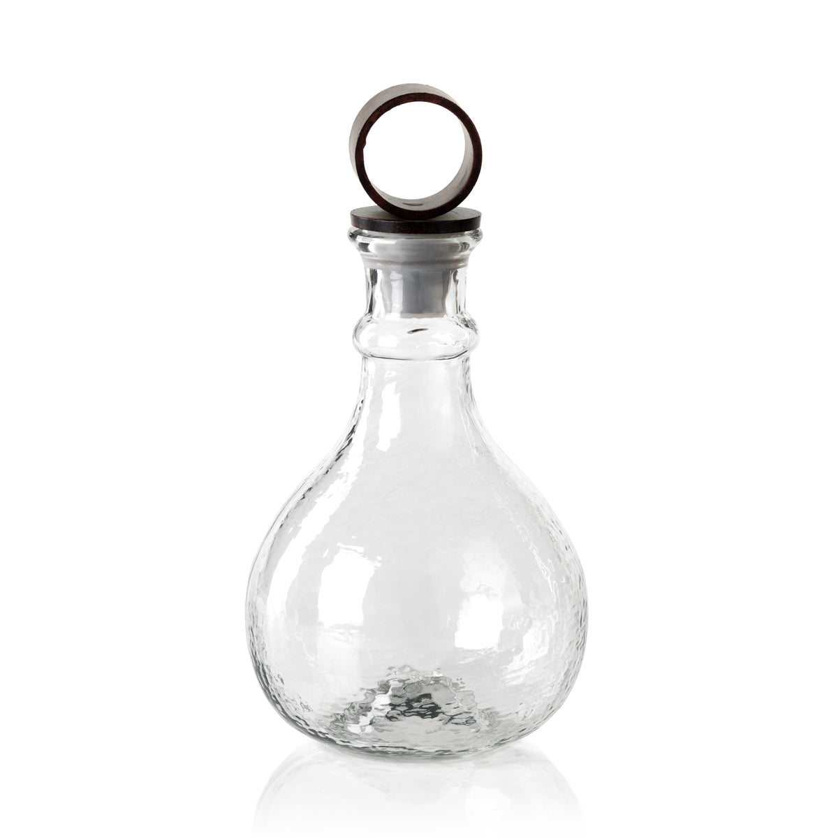 Artisan Hammered Glass Decanter w/ Iron Top