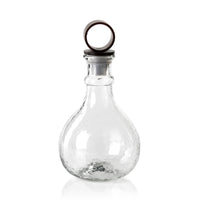 Artisan Hammered Glass Decanter w/ Iron Top